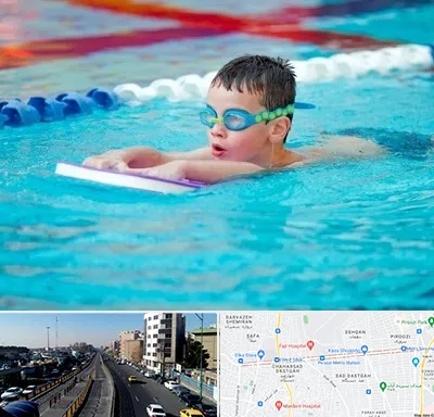 کلاس شنا برای کودکان در پیروزی 