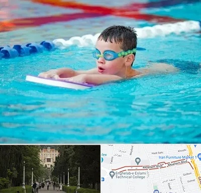 کلاس شنا برای کودکان در بلوار معلم رشت 
