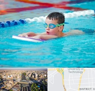 کلاس شنا برای کودکان در استاد معین 
