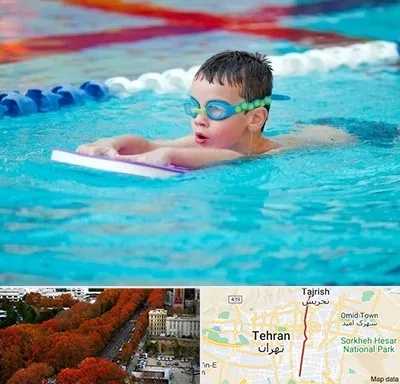 کلاس شنا برای کودکان در ولیعصر 
