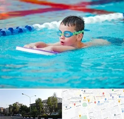 کلاس شنا برای کودکان در میدان کاج 