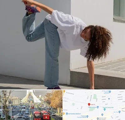 کلاس رقص شافل در خیابان آزادی 