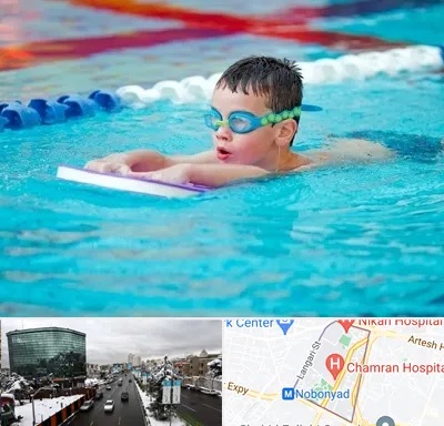 کلاس شنا برای کودکان در اقدسیه 